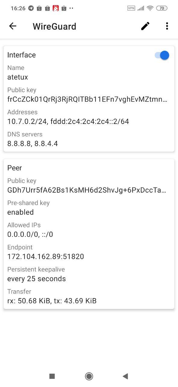 wireguard connected to internet