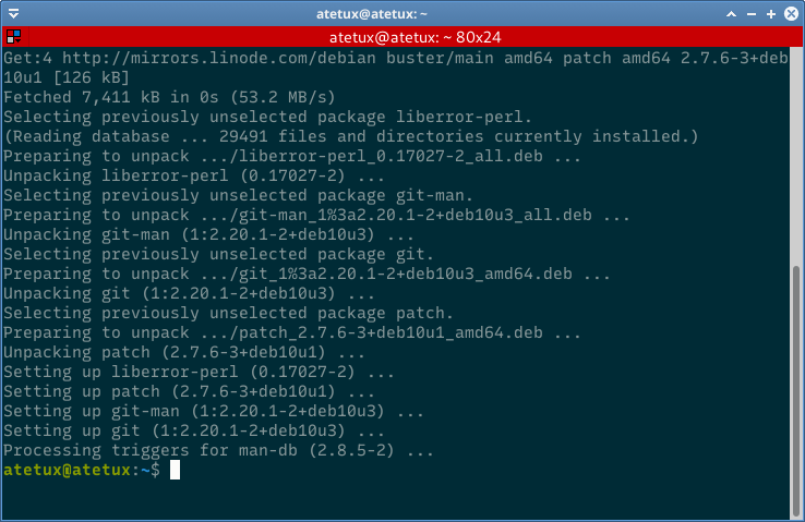 Debian 10 setup git