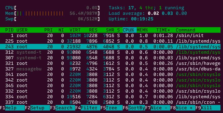 htop interface