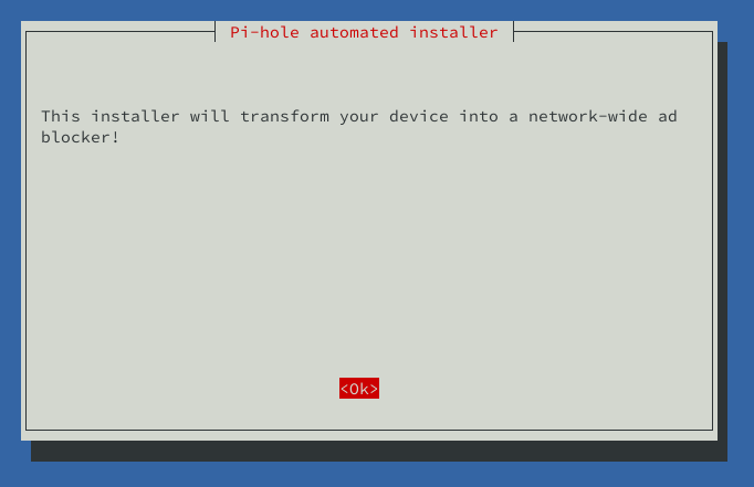 pi-hole autotamed instalation notification