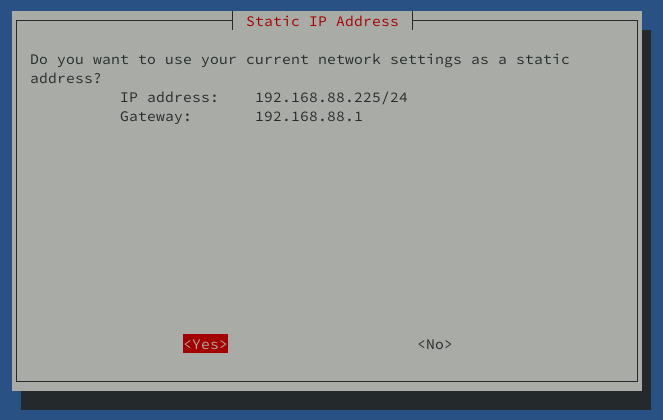 static IP pihole