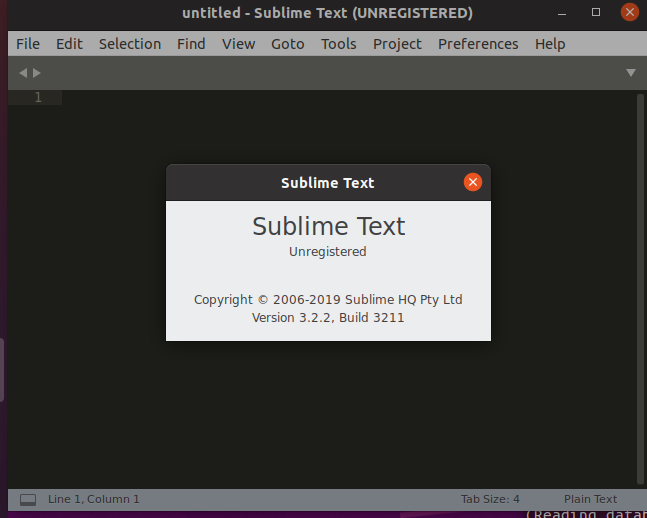 sublime text 3 running