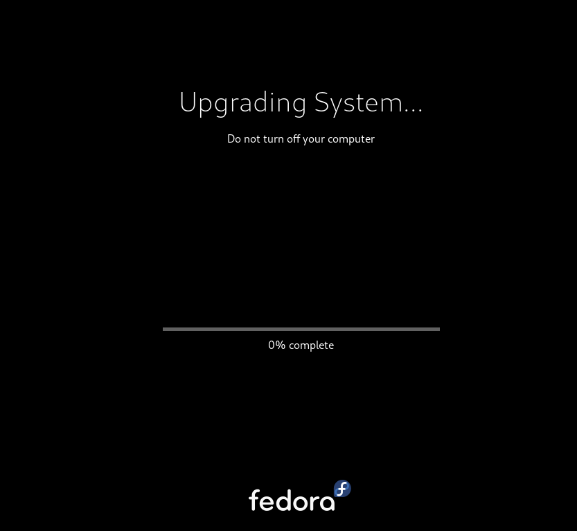Fedora 33 upgrade started