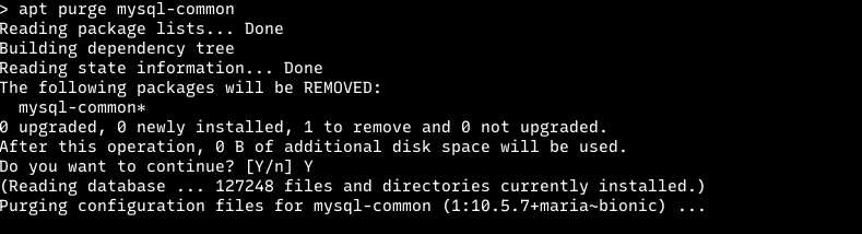 apt purge mysql ubuntu